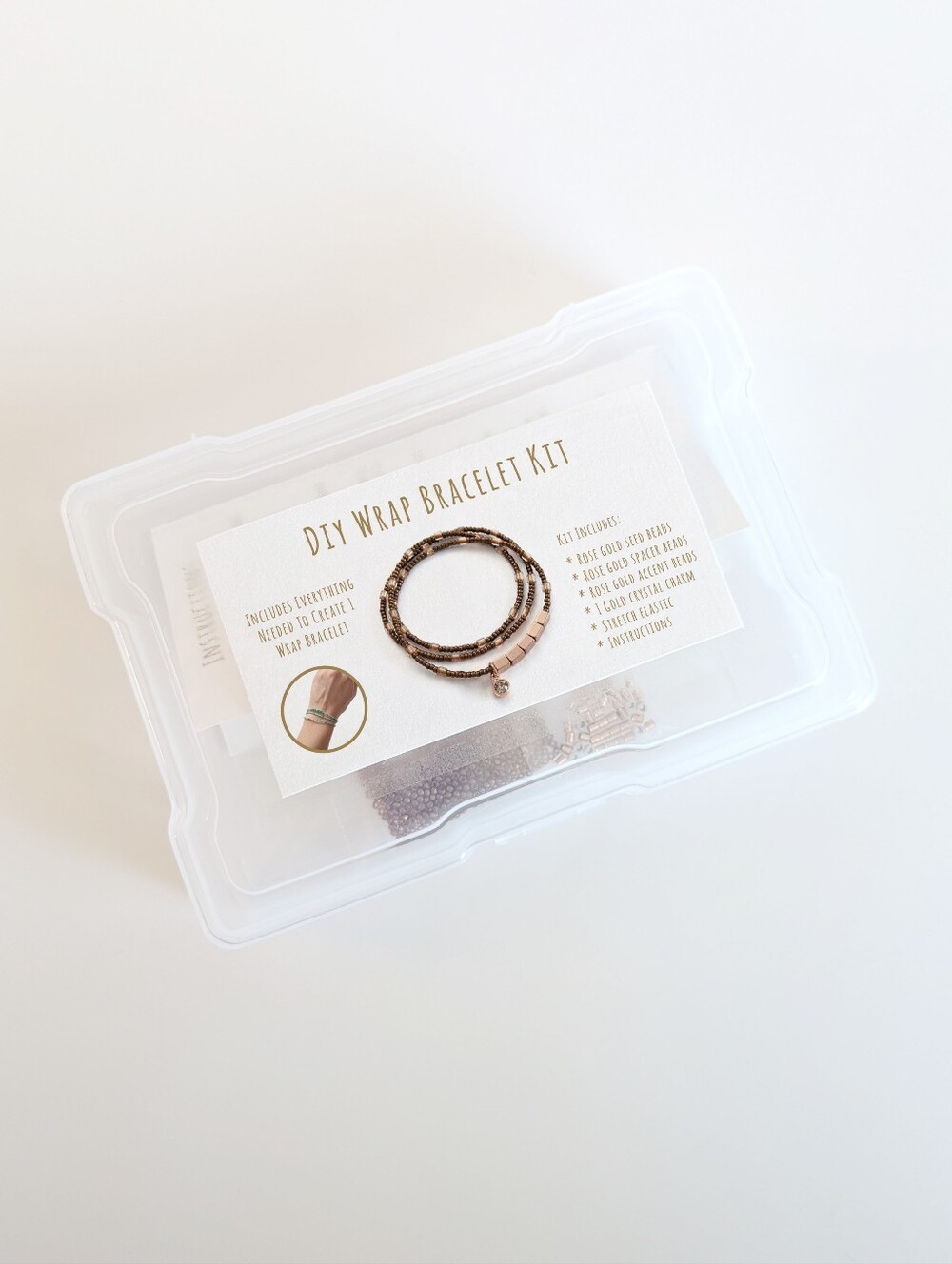 DIY Beaded Wrap Charm Bracelet Activity Kit - Rose Gold